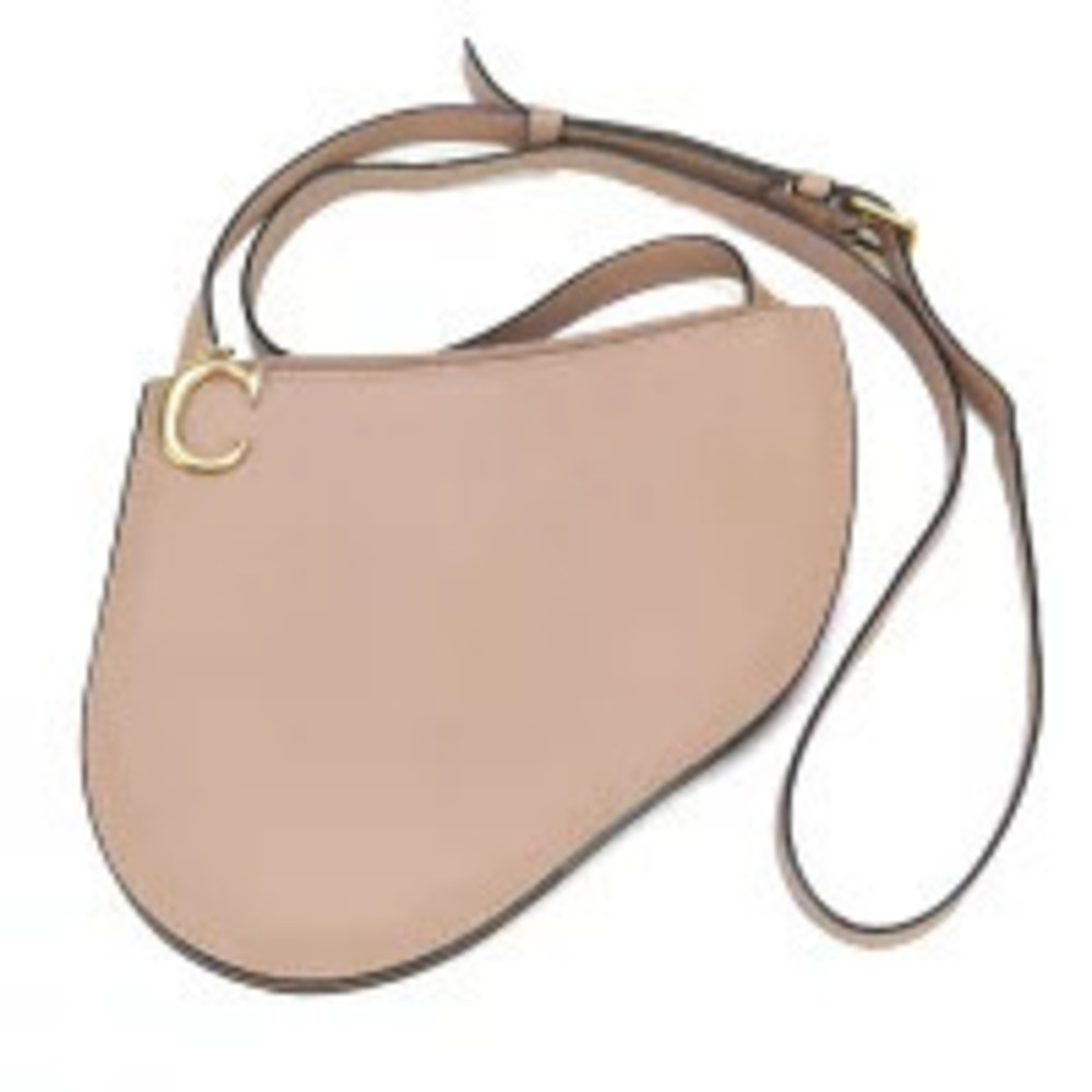 Christian Dior Crossbody Bag Saddle Trio Leather Pink